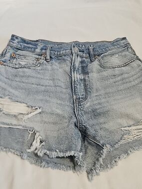 AMERICAN EAGLE-Light Wash Distressed Jean Shorts. 90's Boyfriend Short SZ 6